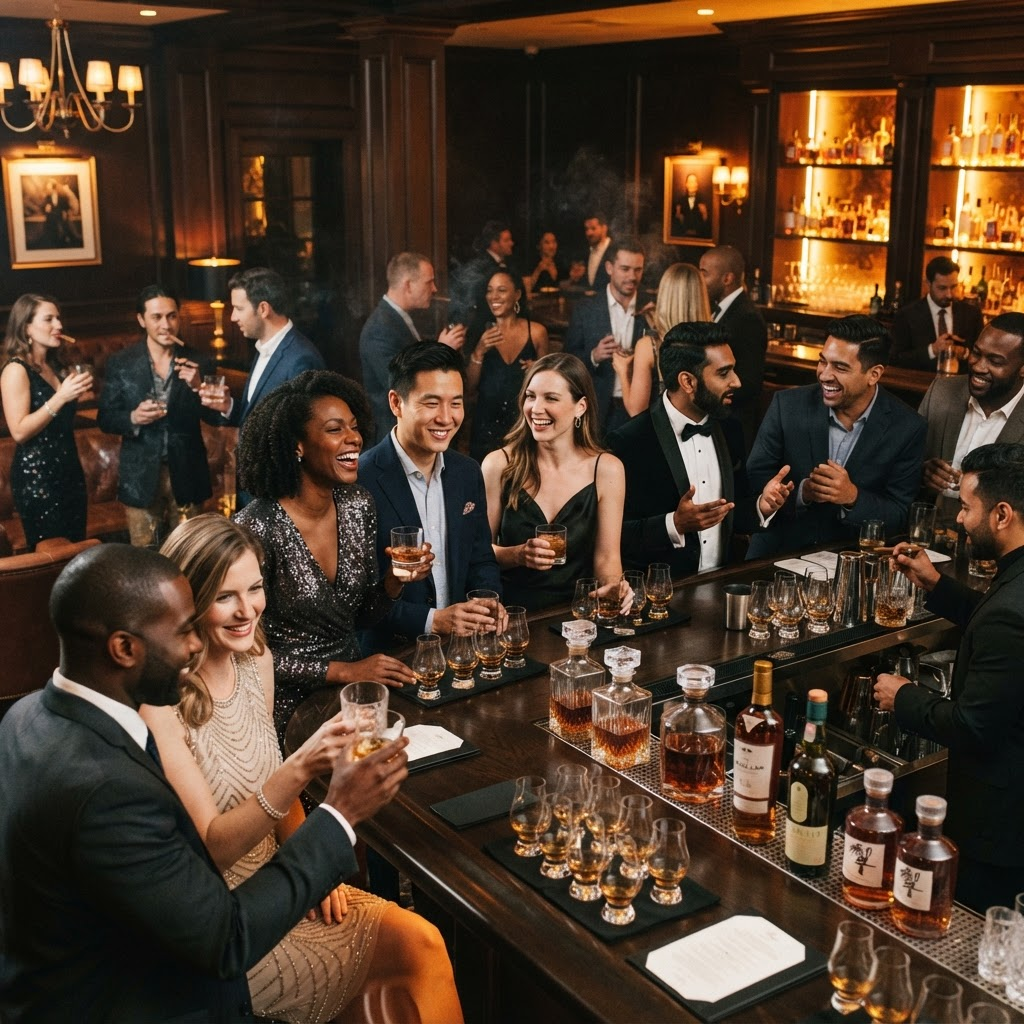 Guests at a WHISKEY D tasting event